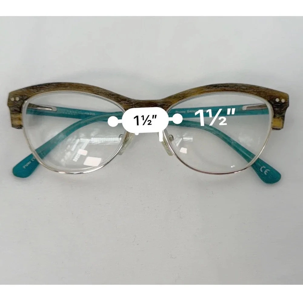 Rickey Smiley Eyewear RS 206 Brown Turquoise Cat Eye Glasses Frames 103-116